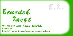 benedek kaszt business card